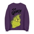 thumbnail image 4 of Suéteres navideños MIARHB para mujer, moda informal, manga larga, estampado navideño, cuello redondo, sudadera con capucha, sudaderas con estampado de Grinch, morado/L, 4 of 4