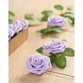 thumbnail image 2 of 25Pcs Artificial Roses Flowers Fake Roses with Stems Real Touch Foam Flowers for DIY Wedding Bouquet Baby Shower Centerpiece Floral Arrangement Party Home Decor(Black), 2 of 5