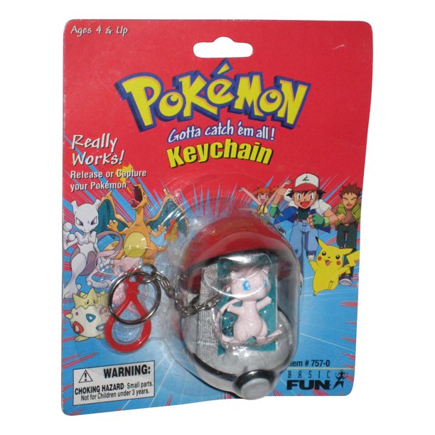 Basic Fun! Pokemon Mew Basic Fun (1999) Figure Pokeball Keychain