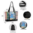 thumbnail image 2 of FORMRS Canvas Laptop Tote Bag for Women with 15.6" Computer Compartments Shoulder Handbag, Blue Seaside, 2 of 7