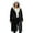 Black, variant on Reversible Double Faced Hooded with Trim Slim Fit Zip Up Jacket Long Sleeve Outerwear for Women Cold Weather