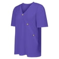 thumbnail image 5 of Puff Sleeve V-Neck Blouse - Women's Casual Summer Top (Pink/Hot Pink/Purple, S-XXL) | Yubnlvae | Womens Tops Casual Short Sleeve V Neck Shirts Puff Sleeve Tshirts (Blue | S), 5 of 8