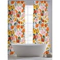 thumbnail image 5 of Spring Flowers Sheer Curtains 108 Inch Length 2 Panels Set Window Treatments, Watercolor Floral Daisy Poppy Plants Rustic Rod Pocket Semi Curtains for Living Room/Bedroom/Kitchen, 104"W x 108"L, 5 of 7