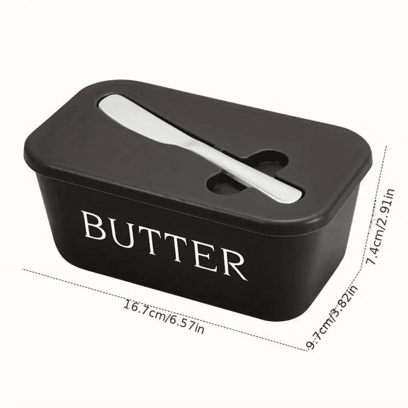 Premium BPA-Free Butter Dish with Lid and Stainless Steel Spreader, Airtight Butter Keeper, Food-Grade Butter Storage Container for Fridge, Kitchen Countertop, Dining Table and Everyday Use