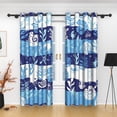 thumbnail image 4 of Lfeey Ocean Theme Curtains, Insulated Grommet Curtains 42x63 inches for Bedroom Darkening Blackout Curtains, Blue, 2 Piece, 4 of 6
