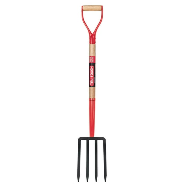 Horquilla para pala Truper 30293, 4 dientes, 76 cm, madera y acero, mango en D