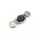 thumbnail image 5 of EeaseMX 3 pinzas para ropa de mujer con forma de flor, elementos playeros, pinzas para chal, camisetas, pinzas de apertura chapadas en plata de ley, pinzas para suéter, cadena, cárdigan (plata), 5 of 8