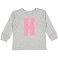 thumbnail image 3 of Inktastic Pink and White Polka Dots Letter H Boys or Girls Long Sleeve Toddler T-Shirt, 3 of 5
