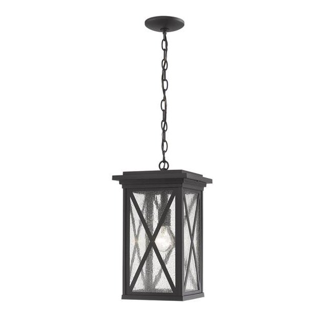Z Lite 583CHB-BK 10 in. Brookside 1 Light Black Outdoor Chain Mount Ceiling Fixture