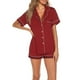 thumbnail image 3 of MKLEKYY conjunto de Pijama de Mujer de Mezclilla Corta, conjunto Casual de Dos Piezas, Top de Manga Corta y Pantalones Cortos, Pijama Suave con Bolsillo En El Pecho, 3 of 4