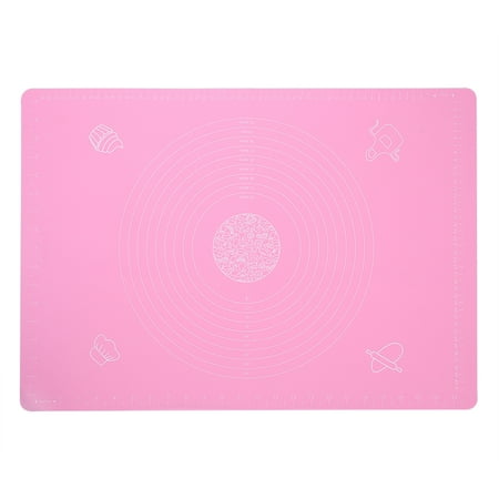 

Non-Stick Silicone Baking Mat with Grids & Anti-Slip Heat Resistant Thicker Pink Kitchen Mat for Flour