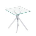 thumbnail image 4 of Glass Coffee Table, Holaki 17.7" Clear Square Glass Coffee Table, Modern Coffee Table with Metal Legs, Center Table Sofa Table Home Furniture for Living Room, 4 of 7