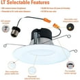thumbnail image 4 of HALO LT Recessed LED Retrofit Trim - Wet Rated, 2700K, White - 6 Pack, 5/6 Inch, 4 of 7
