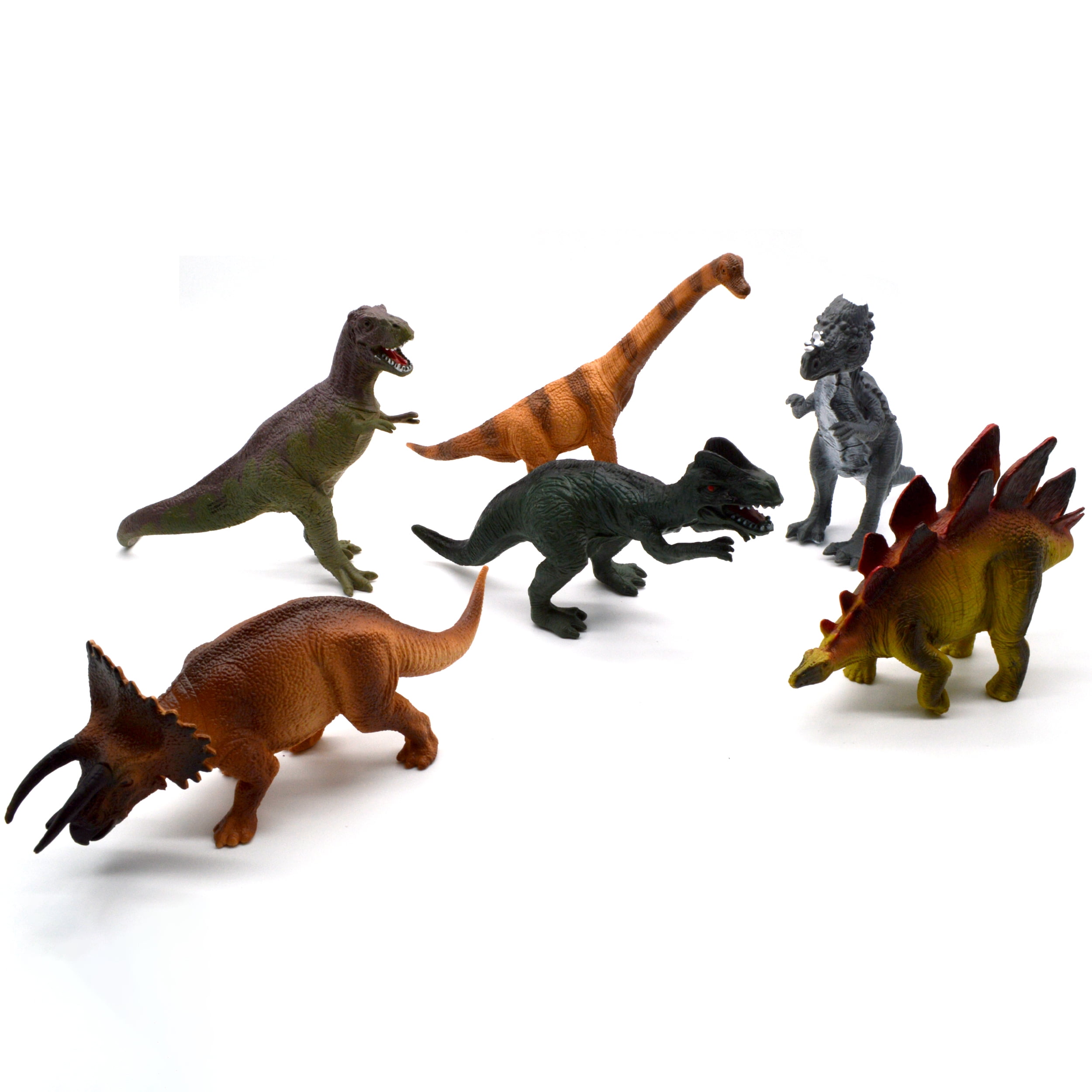 6 Assorted Dinosaur Playset Toy Animals Action Figures Set T-rex Triceratops 