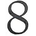 thumbnail image 3 of Spanish Rustic Hammered Wrought Iron Address Number 4 inch 8 (Black), 3 of 3