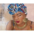 thumbnail image 2 of Loreth, Lanie 32x26 Gold Ornate Wood Framed with Double Matting Museum Art Print Titled - Adorned African Woman, 2 of 4