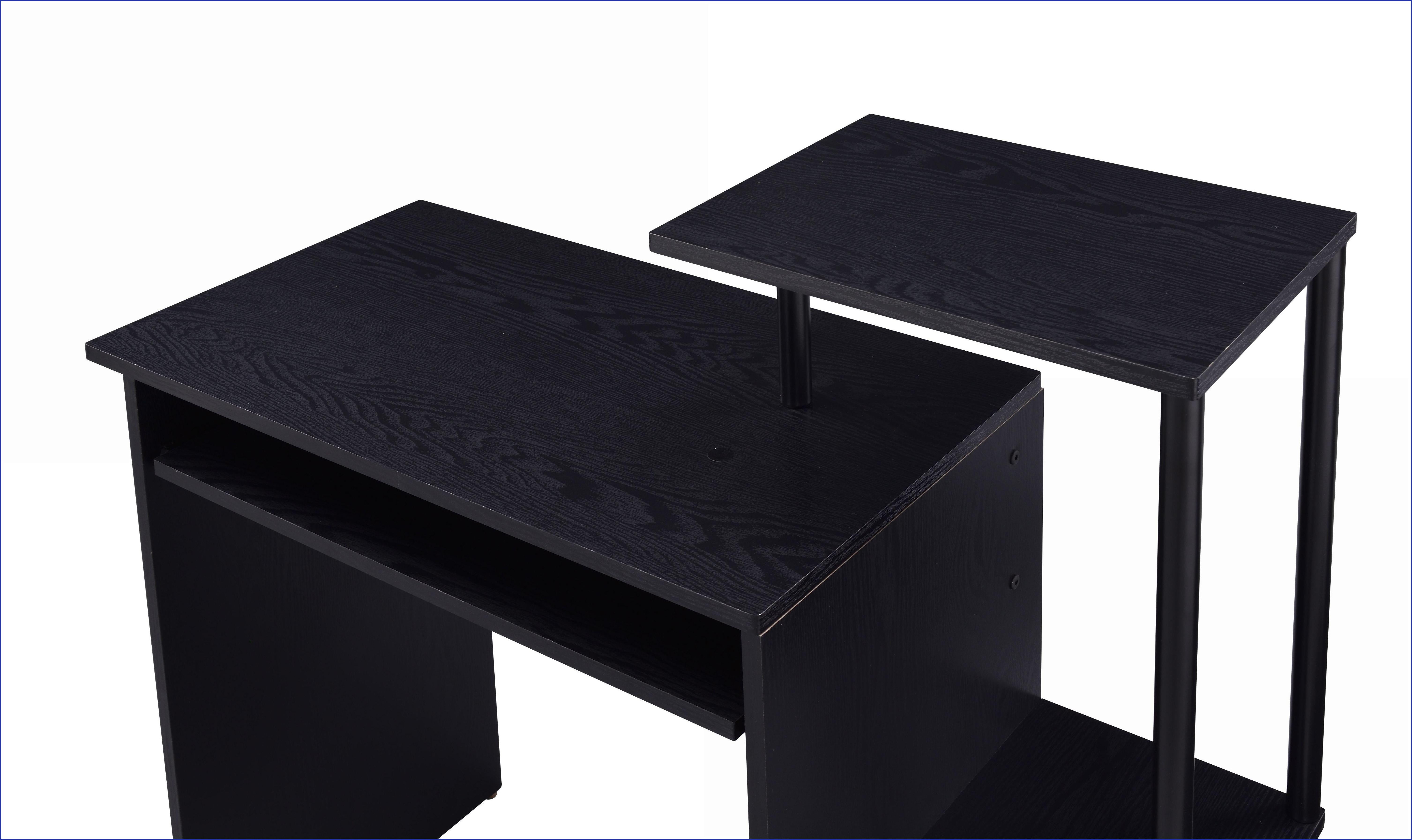 Desks, Modern Black Computer Desk with Keyboard Tray, Storage & Shelf | Black | Metal & Synthetic Wood