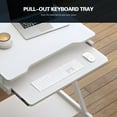 thumbnail image 3 of Soges Z-Type Laptop Desk Mobile Standing Laptop Cart Small Workstation with Keyboard Tray Work Stand for Small Space, White, 3 of 6