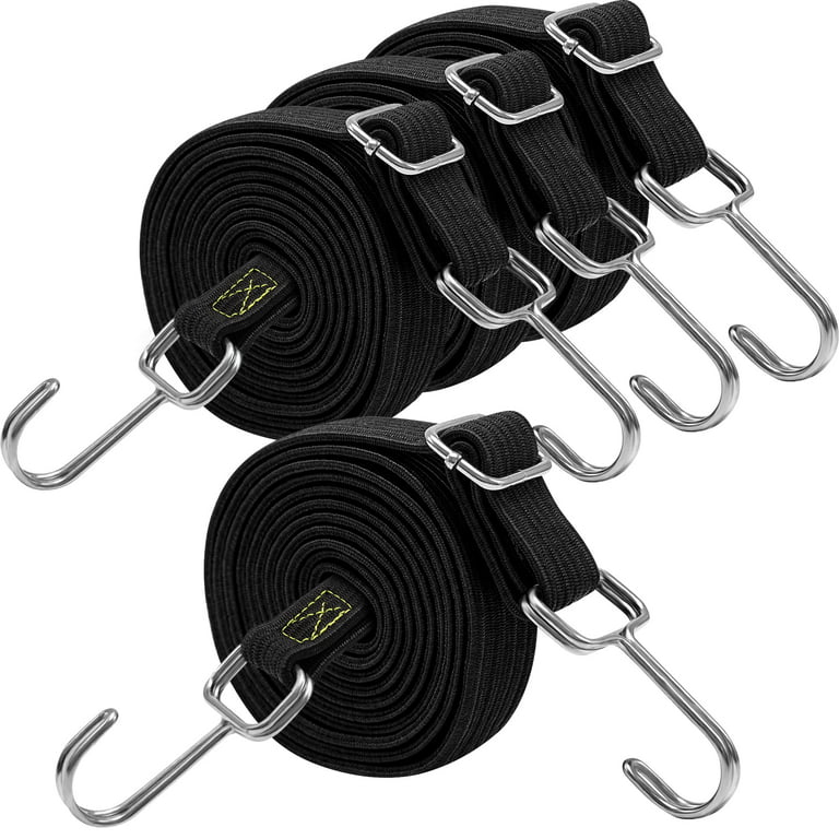 Bungee Cords Heavy Duty Outdoor, Long Adjustable Bungee Cords with Hooks  Flat, 80 Inch High Elastic Rubber Bungee Straps with Hooks for Luggage,  Roof Racks, Tarpaulin, Moving Cargo, Camps, Tarps 