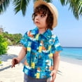 thumbnail image 2 of Ymyiu Toddler Boy Button Down Shirt Baby Boys Summer Short Sleeve Shirt - Dot Button Up with Pocket 2T 3T(Light Blue, 2-3 Years), 2 of 7
