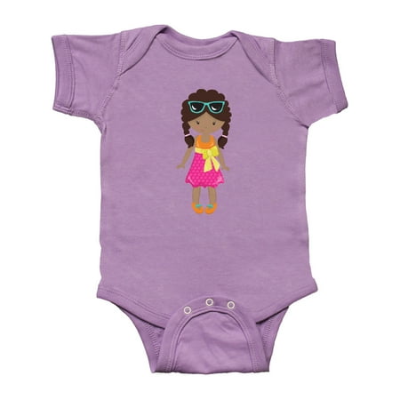 

Inktastic African American Girl Fashion Girl Pink Skirt Gift Baby Girl Bodysuit