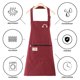 thumbnail image 3 of Delantales ajustables con pechera y bolsillos, delantales de cocina para hombres y mujeres, delantal de Chef para hornear al aire libre, 2 unidades, 3 of 5