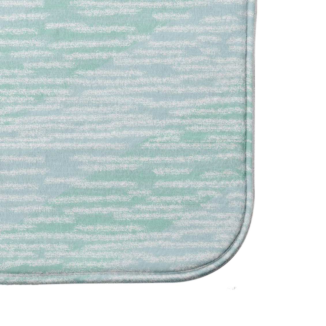 Simply Daisy 24" x 17" Plush Microfiber Aqua Marled Knit Stripe Bath Mat