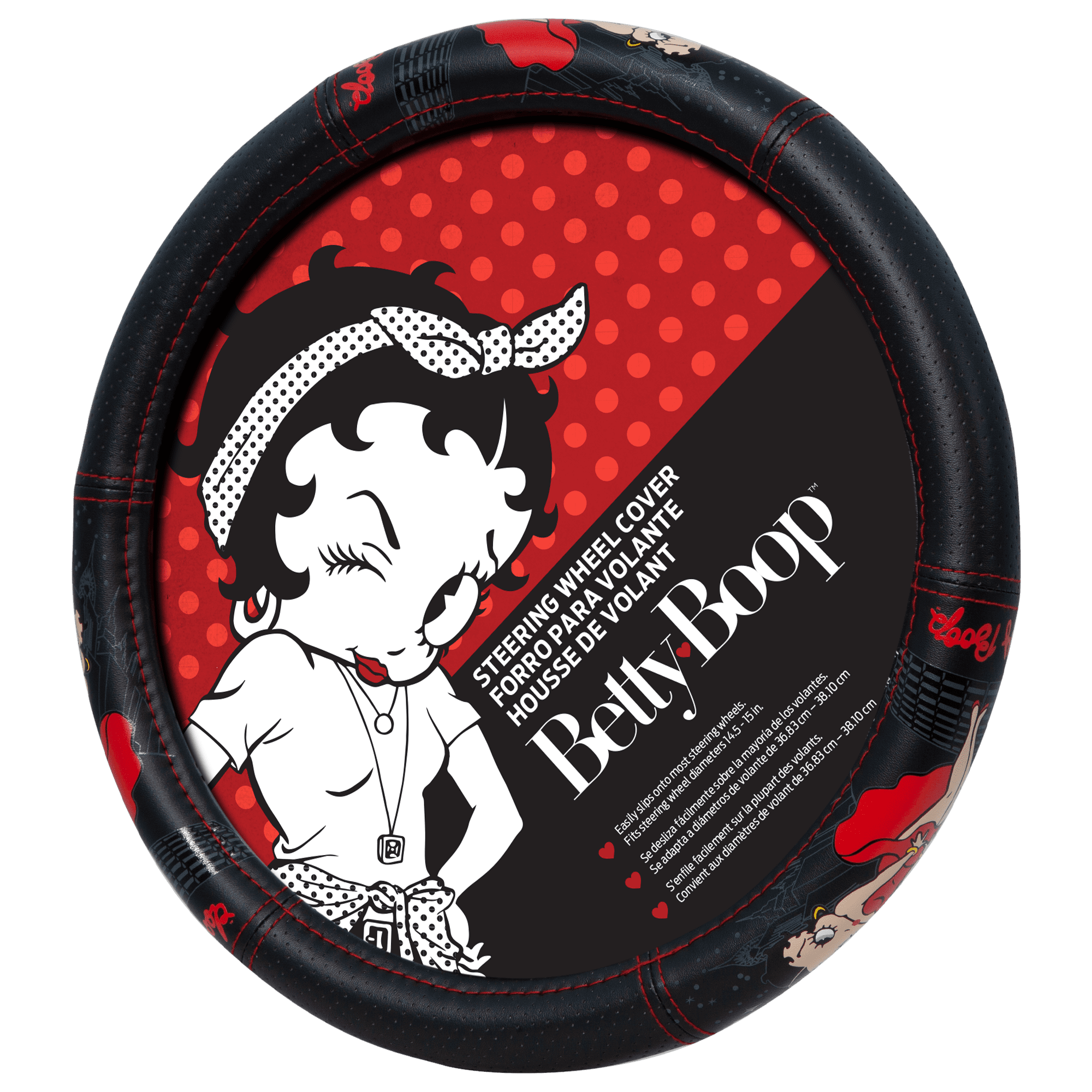 Plasticolor Betty Boop Skyline Car Accessories Set - Seat Cover, Mats, Wheel Cover, Sunshade Set