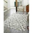 thumbnail image 2 of EORC Ivory Hand Knotted Wool Contemporary Transitional High-Low Rug, 8' x 10', 2 of 5