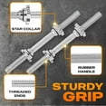 thumbnail image 3 of Metal Threaded Dumbbell Handles Rubber Grip - 14 x 1 inch, 3 of 4