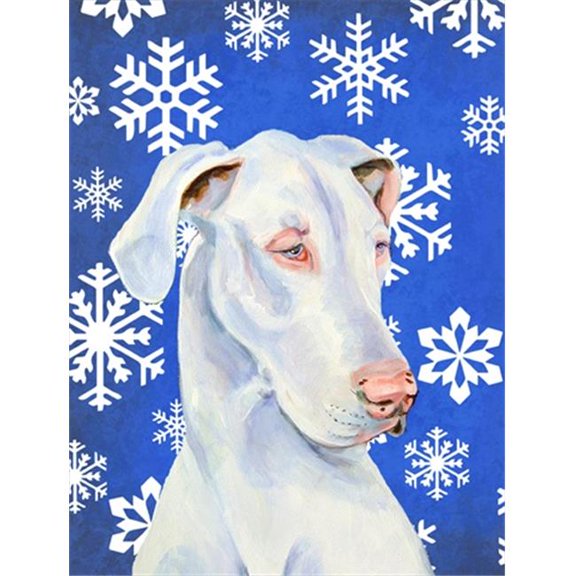 11 x 15 in. Great Dane Winter Snowflakes Holiday Garden Size Flag