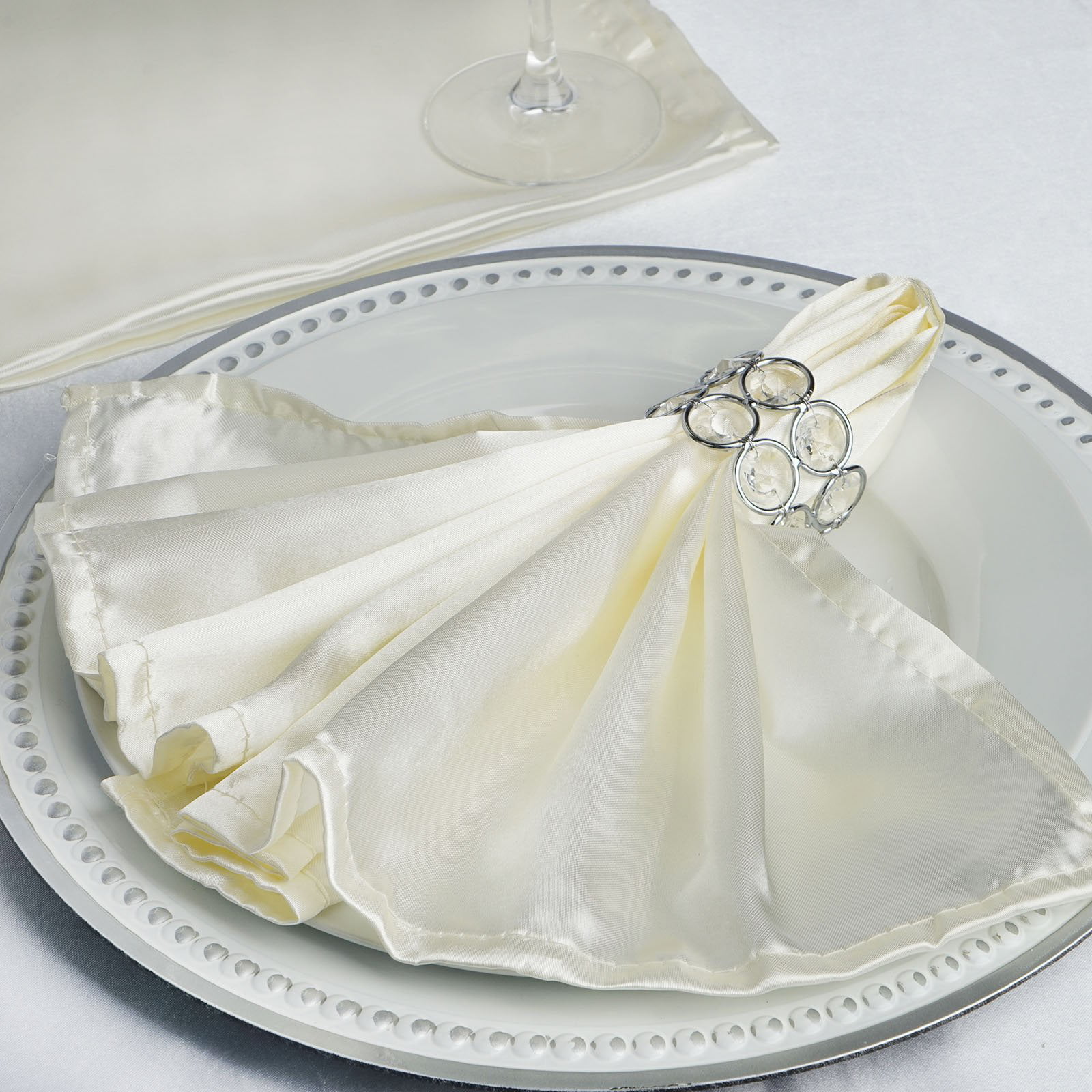 Premium Napkins Linen Wedding Restaurant Party Hotel Table Cloth White Serviette 