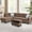Brown-Left Hand, variant on Aukfa 3 Piece L-shape Sectional Sofa with Storage Ottoman for Living Room, 2 Pillows, Linen, Dark Gray