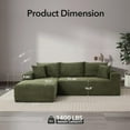 thumbnail image 3 of 108" Cloud Sectional Couch,Modern Modular Sectional Sofa with Deep Seat,Corduroy Boneless Couches with L-Shape Chaise for Living Room Bedroom,No Assembly Required, 3 of 8