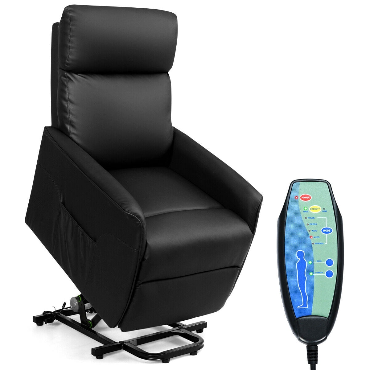 electric power lift massage sofa recliner vibrating chair black   walmart