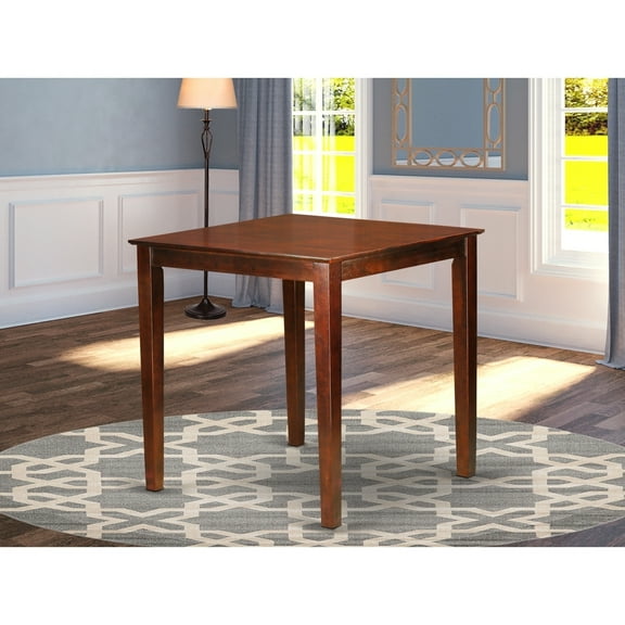 Counter Height Pub Table - 36" Square Gathering Table with Expansion Leaf - Oak Finish