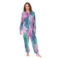 thumbnail image 2 of 1 Piece Adult Onesie Pajamas Cozy & Loose-Fit Sleepsuit Loungewear with Pockets Pink and Teal Tie-dye X-Large, 2 of 7