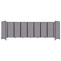 "Versare Room Divider 360 Portable Wall Partition | 9 Panels Wide | 25' x 6'10" Cloud Gray Fabric Panels"