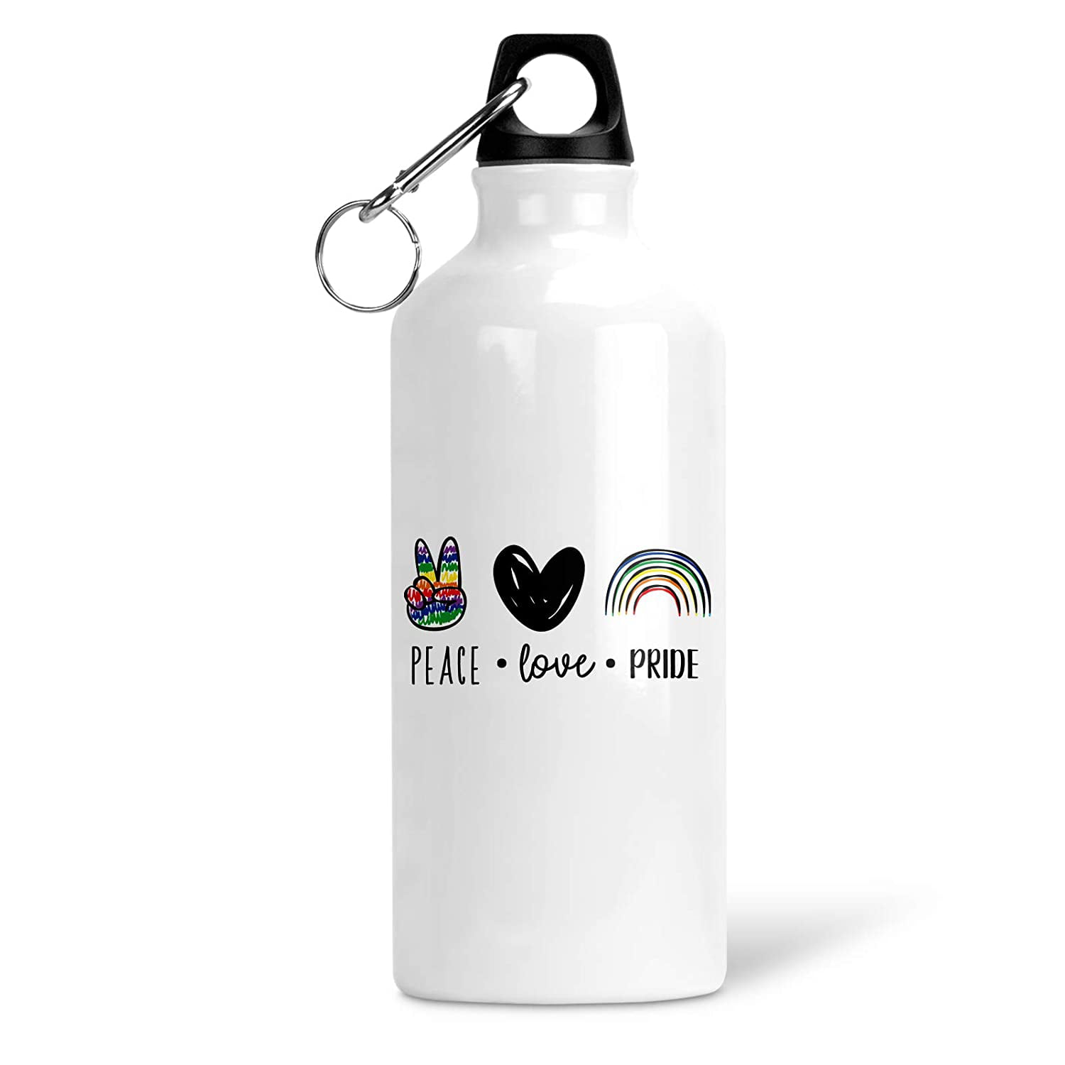 White 21 oz 3dRose wb_161829_1Boston Girl-home town city pride-USA United States of America-text and cute girly pink hearts Sports Water Bottle