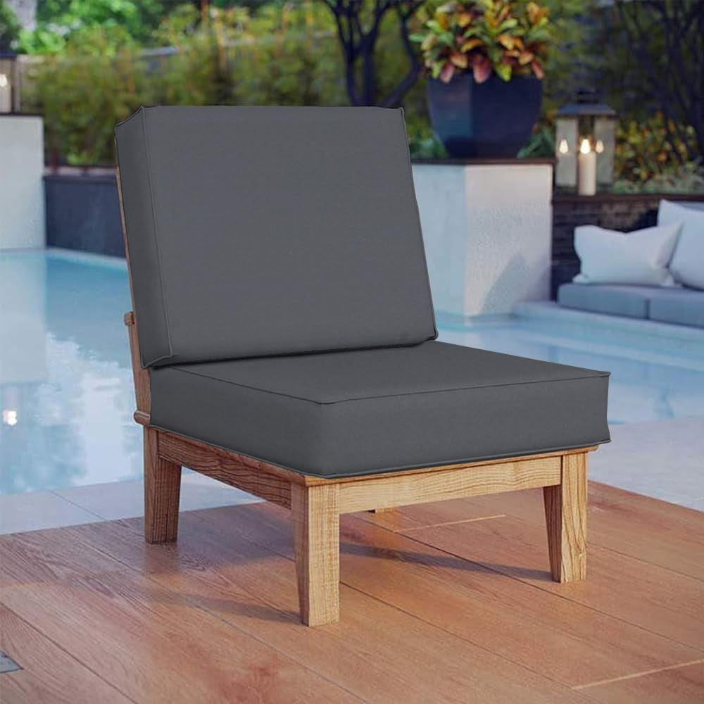 Covers&All Sofa Slipcovers – Waterproof Couch Cushion Covers for Patio Furniture, Pack of 2, Charcoal Gray