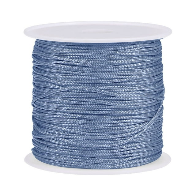 Unique Bargains Nylon Cord DIY Making Satin String Craft Wire with Plastic Spool 147ft, Haze Blue