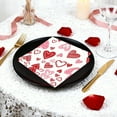 thumbnail image 6 of Valentine's Day Heart-Patterned Disposable Napkins - 20 Count Decorative Cocktail Handkerchiefs for Parties and Celebrations, 6 of 6