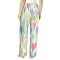 thumbnail image 3 of Xecao Hand Drawn Colored Hearts Women's Straight Lounge Pajama Pants: The Epitome of Relaxed Sleepwear, 3 of 9