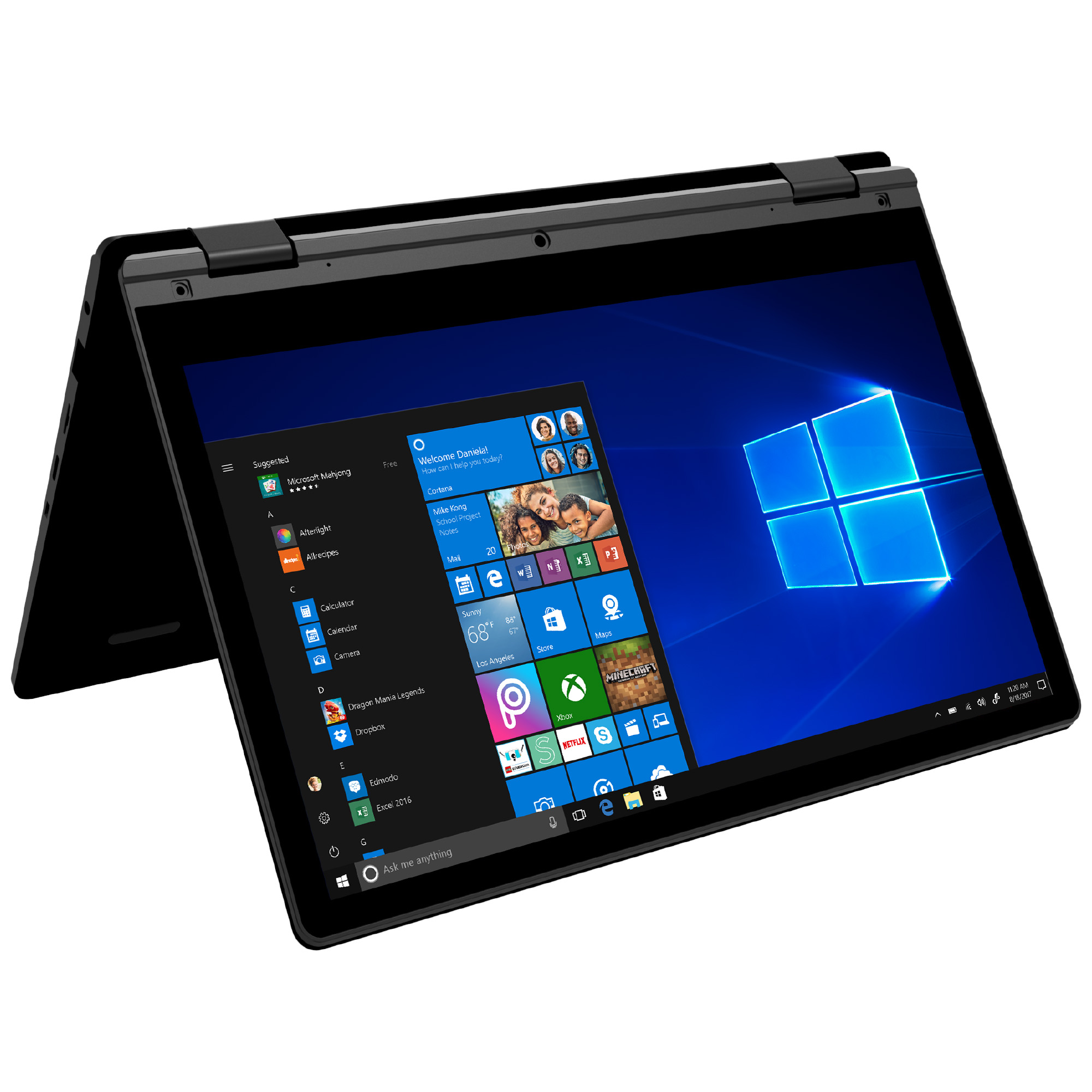 Ematic 11.6" Convertible Touchscreen Laptop with Windows 10 S, 2GB RAM, 32GB Storage, Black (EWT127BL) - image 4 of 13