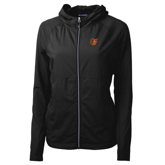 Women's Cutter & Buck Black Baltimore Orioles Adapt Eco Knit Full-Zip Jacket