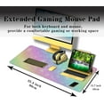 thumbnail image 3 of Large Mouse Pad Pink Gaming Mouse Pads Desk Mat for Women Computer Desk Pads Desk Pad Mat Non-Slip Rubber Base 35.4 X 15.7 for Game Office, Shiny Colorful Rainbow Background, 3 of 7