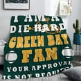 thumbnail image 3 of Green Bay Fan Letter Pattern Blanket, Soft Comfortable Throw Blanket, Warm Napping Blanket for Home Office, Bedroom Decor Accessories, 3 of 7