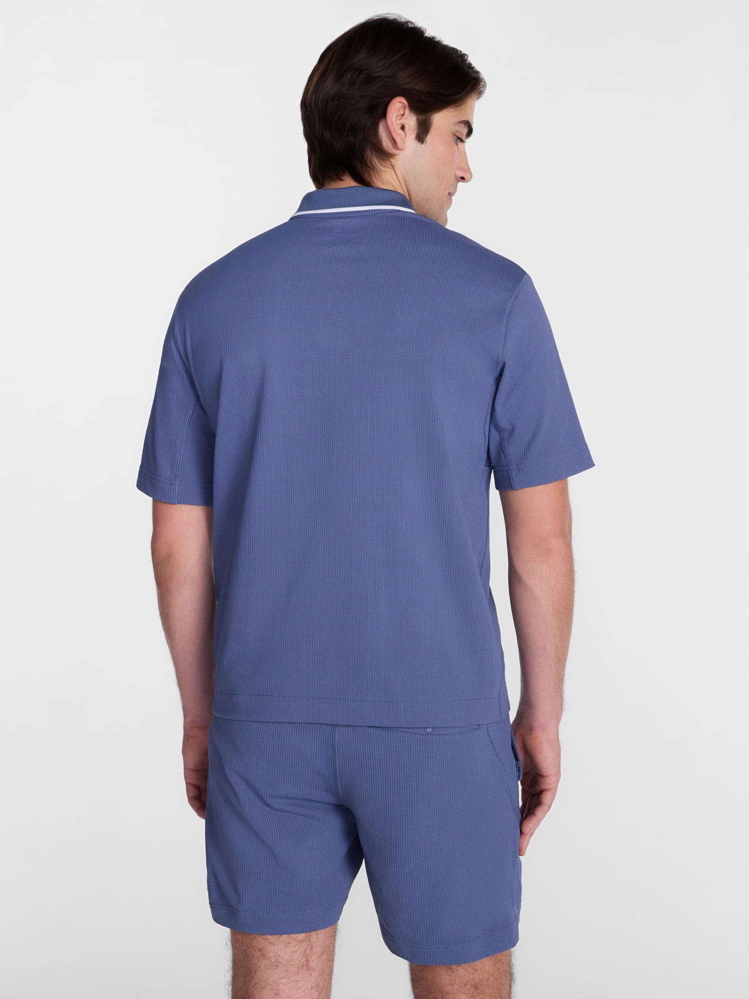 Avia Men's and Big Men's Seersucker Polo Shirt, Sizes XS-4XLT
