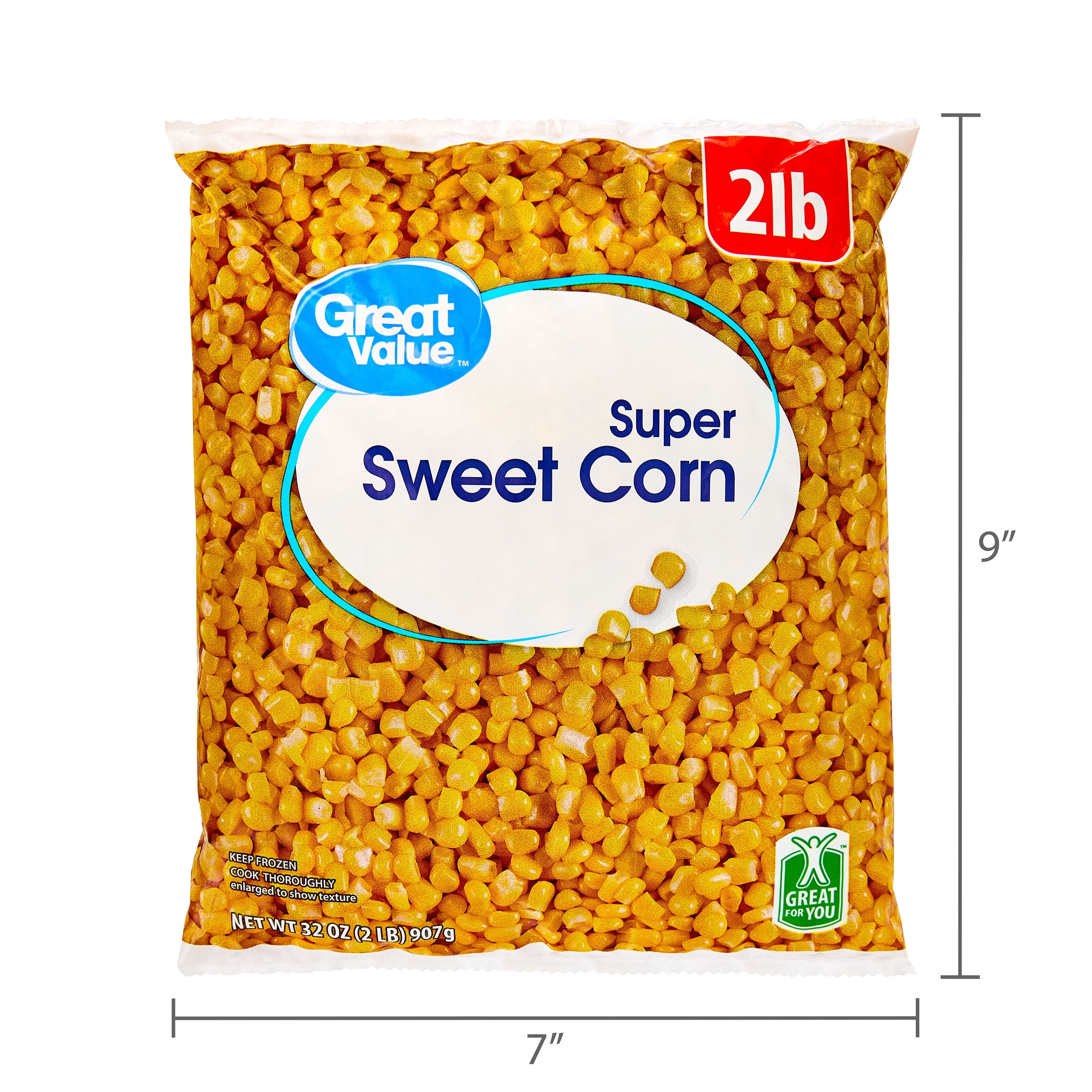 Great Value Whole Kernel Corn, 32 oz Steamable Bag (Frozen)