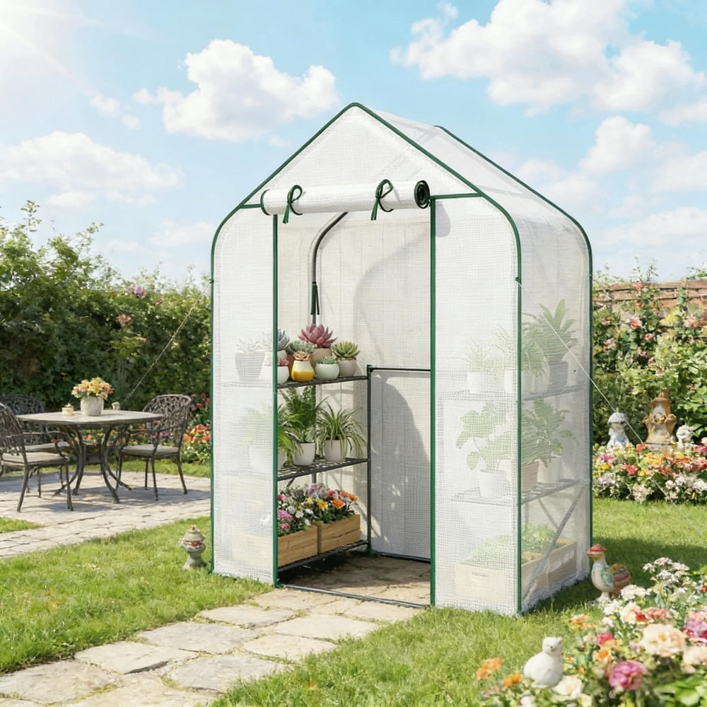 Garden Bed with Mini Greenhouse